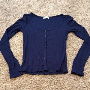 Elegant Navy Button Down Shirt